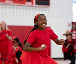 African American girl student at school spirit event at the Winsor School