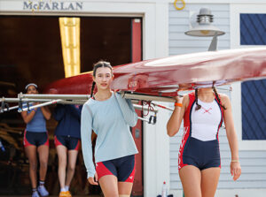 Winsor girls at rowing boat house