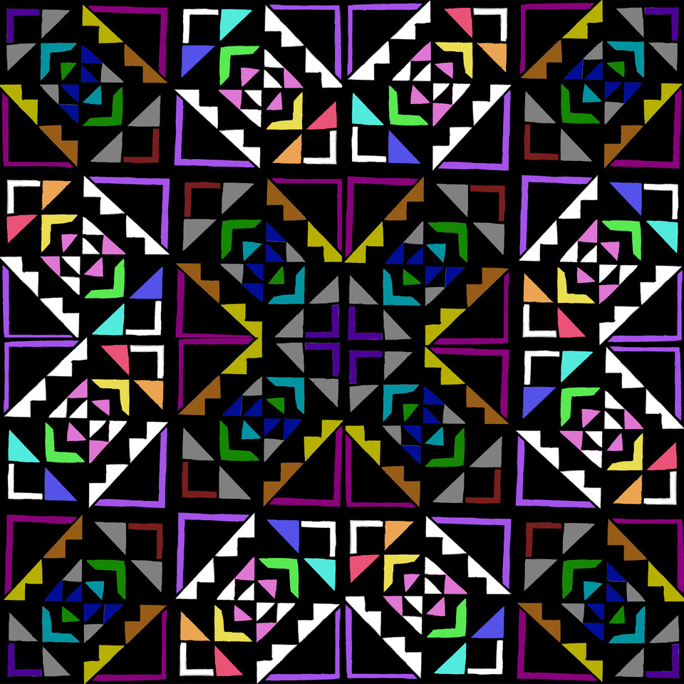 colorful block pattern design